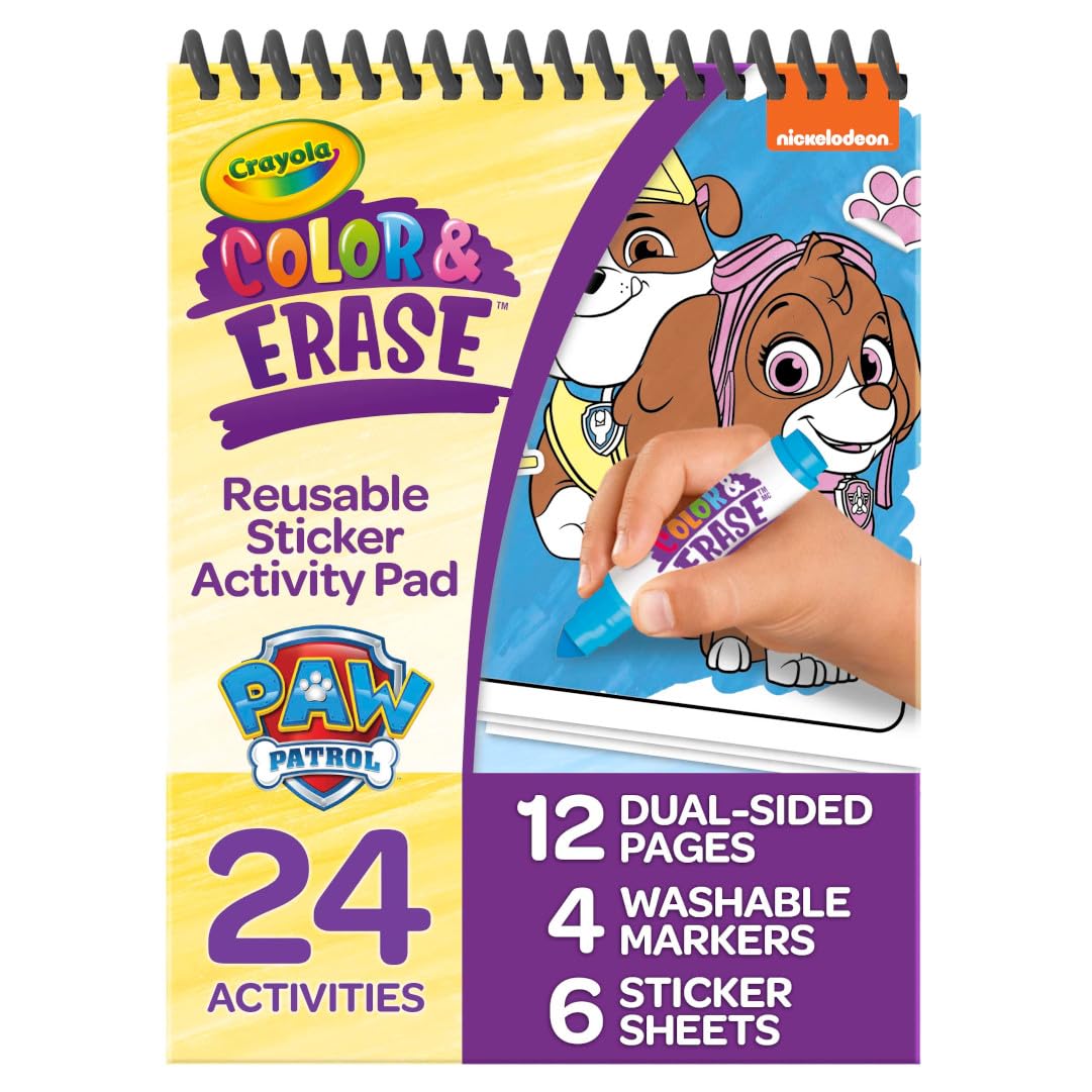 Crayola PAW Patrol Sticker Activity Pad 12 PAW Patrol Coloring Pages 100+ Stickers Travel Activity PAW Patrol Toys Toddler Gifts
